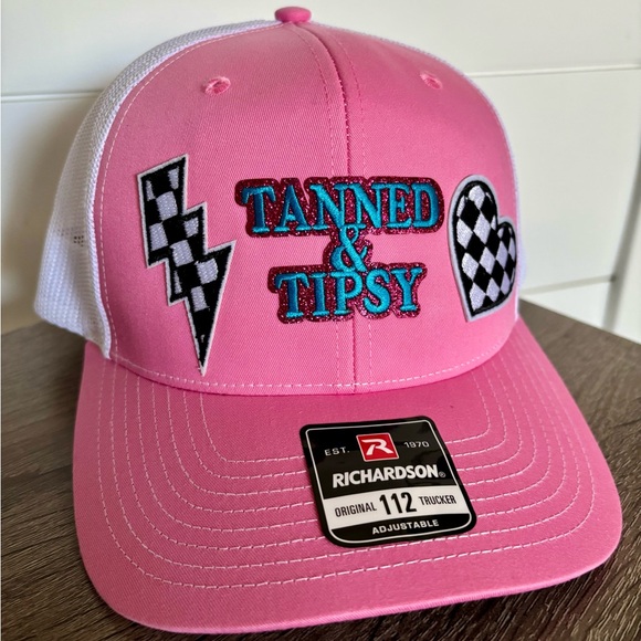NWT Tanned & Tipsy Drinking Trucker Hat – Iron-on Patch –Gift idea- Summer fun - Picture 1 of 6